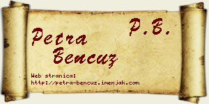 Petra Bencuz vizit kartica